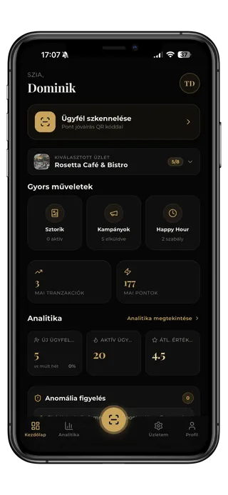 Revino business dashboard
